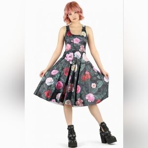 Blackmilk Dark Roses Scoop neck dress XXS